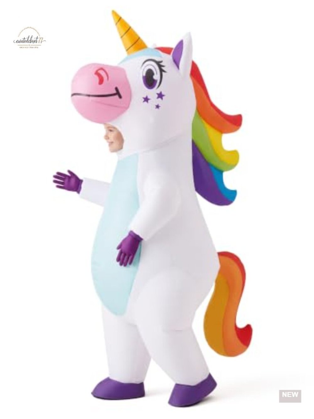 Kids Inflatable Unicorn Costume Full Body Blow Up Halloween Dress Up